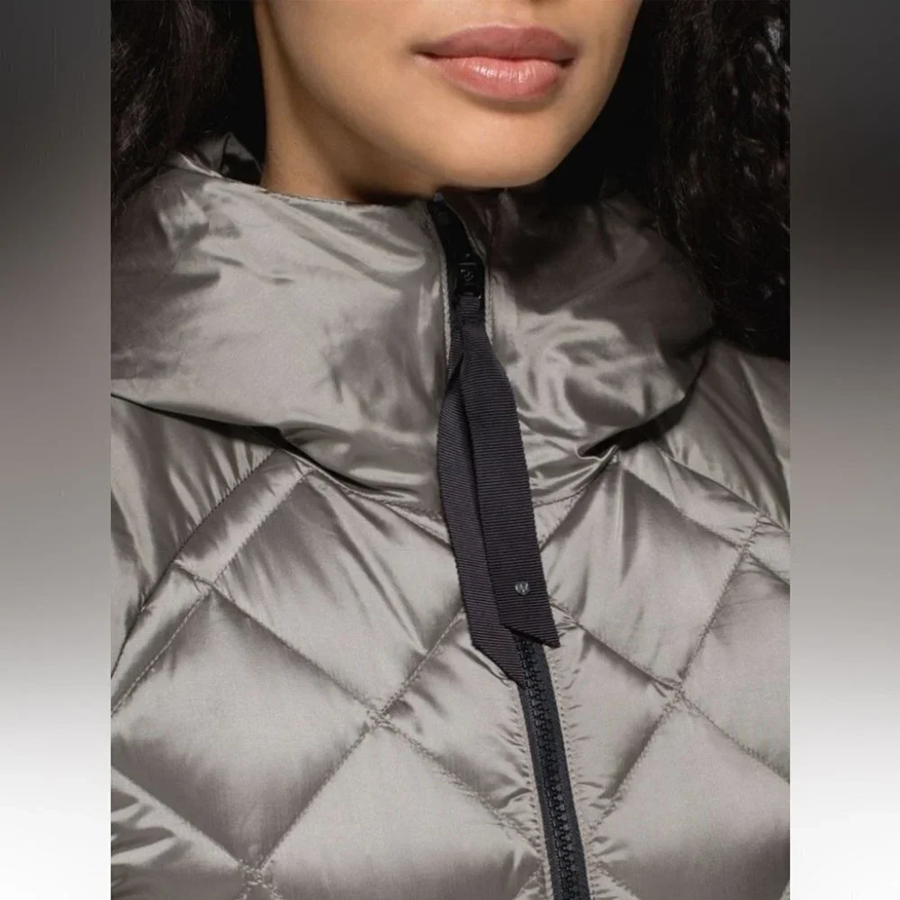 LULULEMON Reversible Fluffiest Down Vest in Coast Camo Butter/Cashew Size S